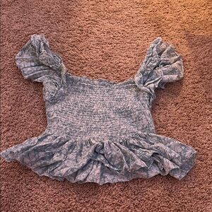 Anthropology Love The Label Top Floral Smocked